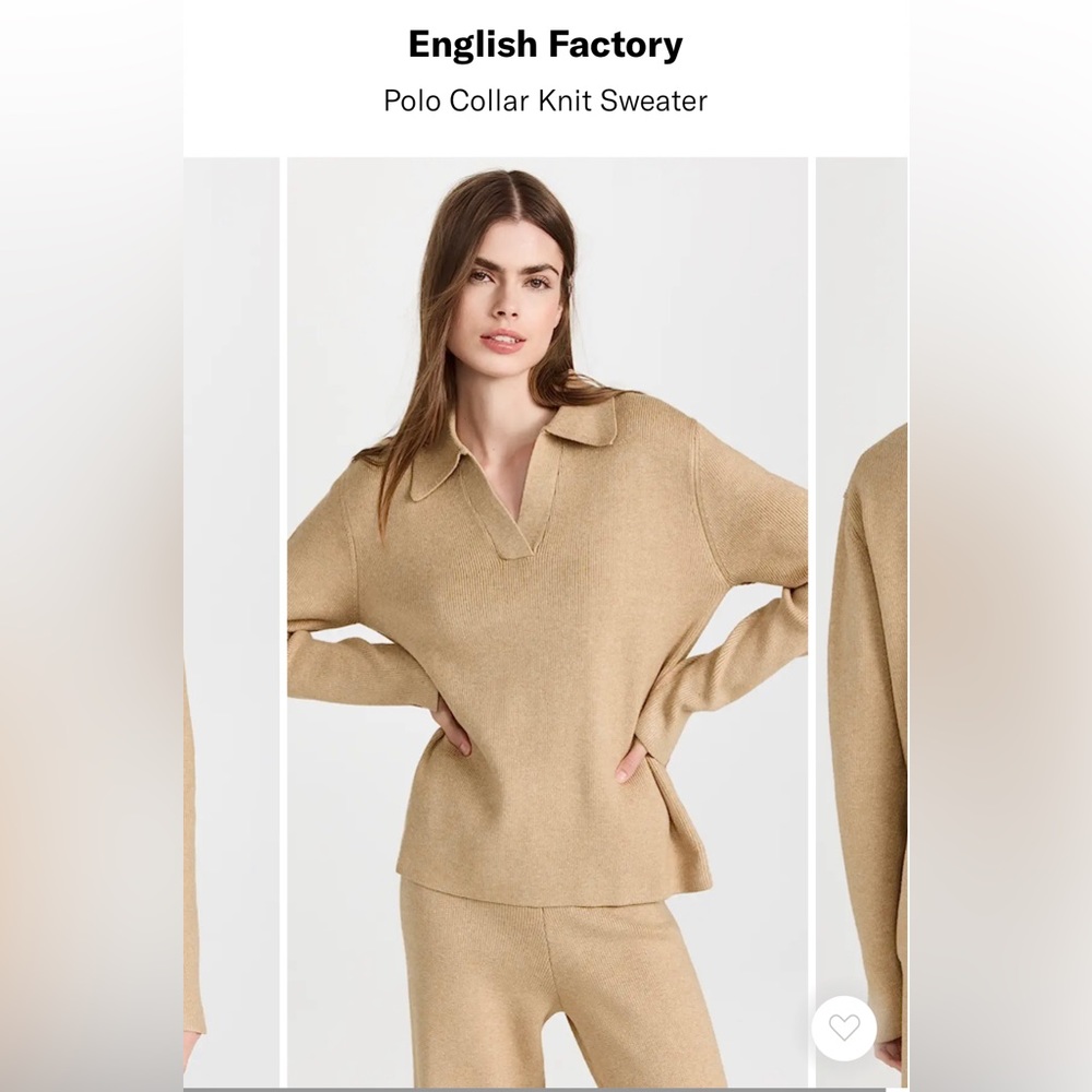 English Factory Polo Collar Knit Sweater. Brand New with Tags, size XS, Camel